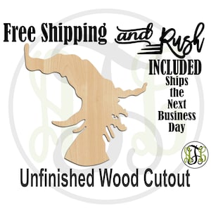 Witch Profile-160033- Halloween Cutout, unfinished, wood cutout, woodEN, laser cut, wood cut out, Door Hanger, wood cut out, RUSH PRODUCTION