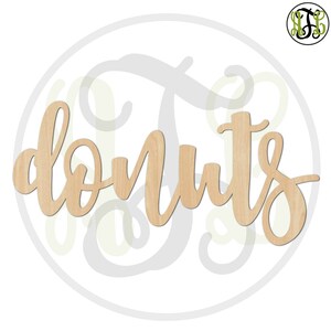 Donuts - 320318frft- Word Cutout, Unfinished, Wood Cutout, Wood Craft ...