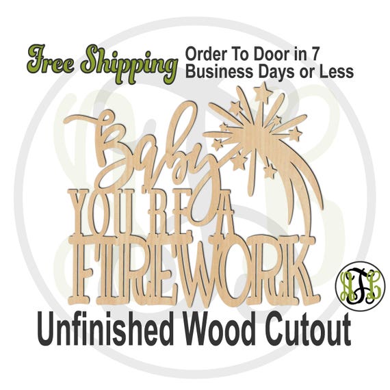 USA Firework - Laser Cut Out Unfinished Wood Craft Shape 4TH9 USA Firework - Laser Cut Out Unfinished Wood Craft Shape 4TH9