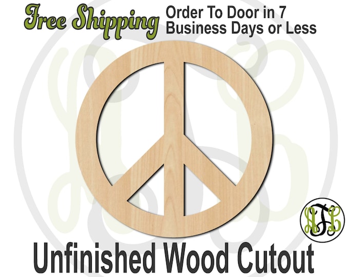 Peace- No. 290019- Symbolic Cutout, unfinished, wood cutout, wood craft, laser cut wood, wood cut out, Door Hanger, wooden sign, wall art