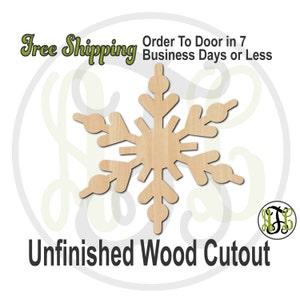 Snowflake 4 - 180025- Christmas Cutout, unfinished, wood cutout, wood craft, laser cut shape, wood cut out, Door Hanger, wooden, wall art