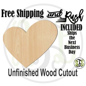 Quirky Heart - 110037- Valentine Cutout, unfinished, wood cutout,  laser cut shape, Door Hanger - RUSH PRODUCTION