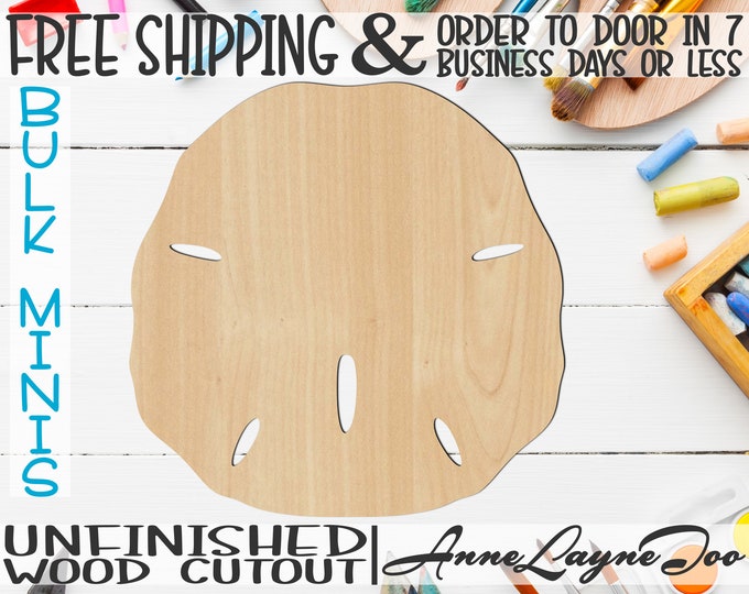 Sand Dollar- 2" to 6" Minis, Small Wood Cutout, unfinished, wood cutout, wood craft, laser cut, wood cut out, ornament -50015