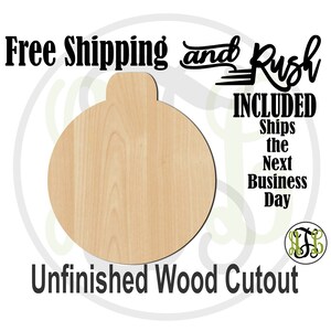 Round Ornament Shape -180099- Christmas Cutout, unfinished, wood cutout, laser cut shape, wood cut, Door Hanger - RUSH PRODUCTION