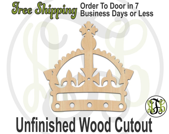 Crown 6 - 24406- Cutout, unfinished, wood cutout, wood craft, laser cut shape, wood cut out, Door Hanger, wooden, ready to paint