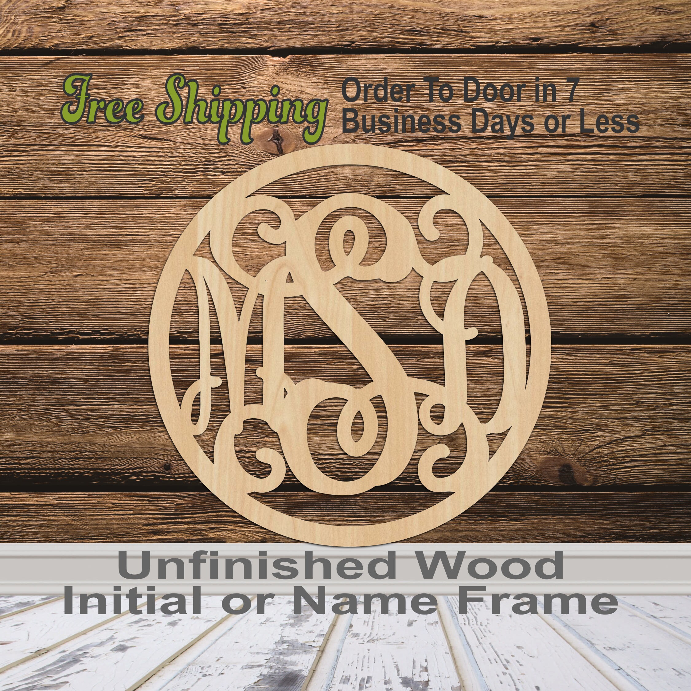 Download 3 Letter Monogram in Thin Circle Frame- Personalized ...