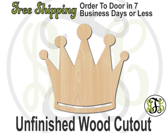 Crown 4 - 24404- Cutout, unfinished, wood cutout, wood craft, laser cut shape, wood cut out, Door Hanger, wooden, ready to paint