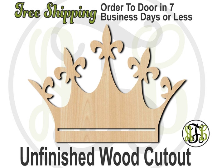 Crown 2 - 24402- Cutout, unfinished, wood cutout, wood craft, laser cut shape, wood cut out, Door Hanger, wooden, ready to paint