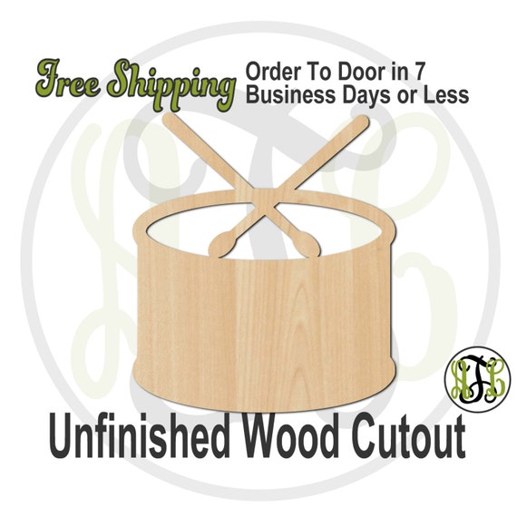 Music Drum - Laser Cut Out Unfinished Wood Craft Shape MSC16 Music Drum - Laser Cut Out Unfinished Wood Craft Shape MSC16