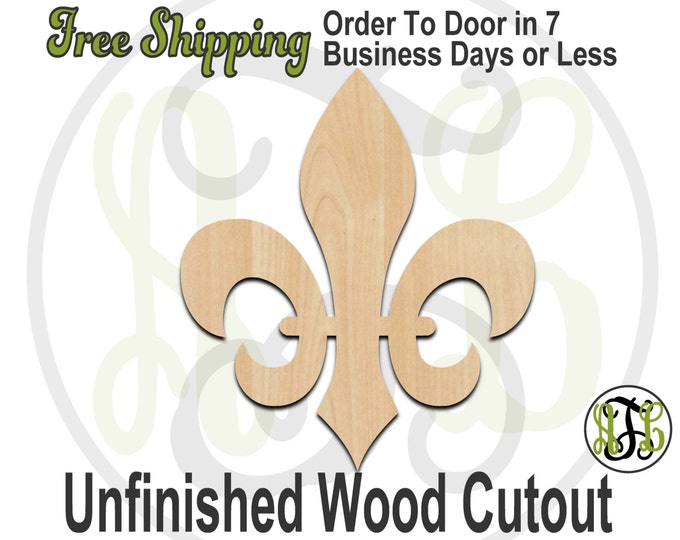 Fleur de Lis 7- 300026- Cutout, unfinished, wood cutout, wood craft, laser cut shape, wood cut out, Door Hanger, wooden, ready to paint