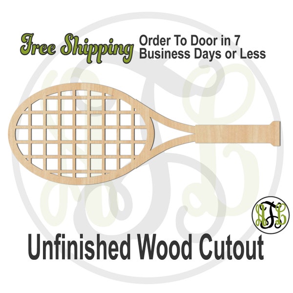 Tennis Racket -60050- Sports Cutout, unfinished, unpainted, wood cutout, wood craft, laser cut blank, Door Hanger, wood cut out, wooden