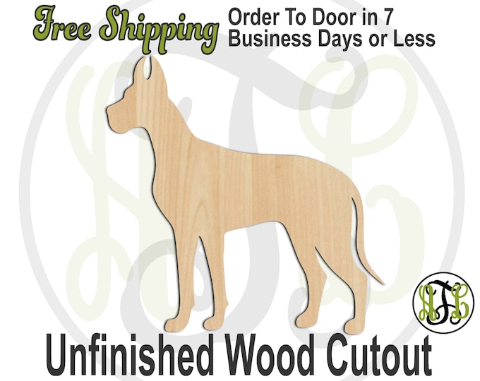 Great Dane - 230080- Animal Cutout, unfinished, wood cutout, wood craft, laser cut shape, wood cut out, Door Hanger, Dog, wooden, blank