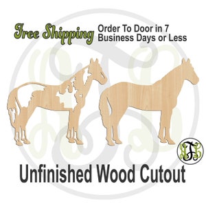 Paint Horse w/ Pattern or Solid - 230166-67- Animal Cutout, unfinished, wood cutout, wood craft, laser cut shape, wood cut out, Door Hanger