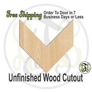 Chevron - 40058- Geometric Shape Cutout, unfinished, wood cutout, wood craft, laser cut shape, wood cut out, DIY, Free Shipping