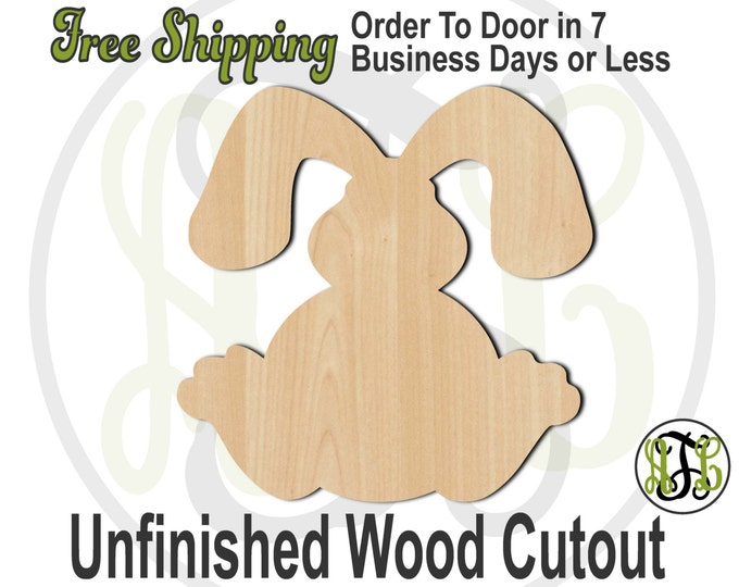 Bunny 3- 230039- Easter Cutout, unfinished, wood cutout, wood craft, laser cut shape, wood cut out, Door Hanger, wooden, wall art