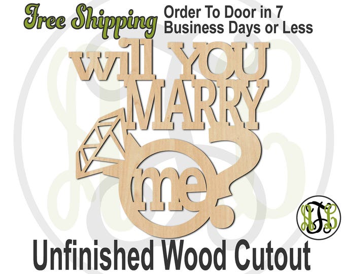 will you marry me - 325011- Engagement Cutout, unfinished, wood cutout, wood craft, laser cut, wood cut out, Door Hanger, wooden sign, party