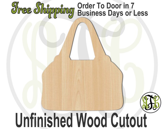 Purse- 300102- Bag Cutout, unfinished, wood cutout, wood craft, laser cut shape, wood cut out, Door Hanger, Luggage, wooden, ready to paint