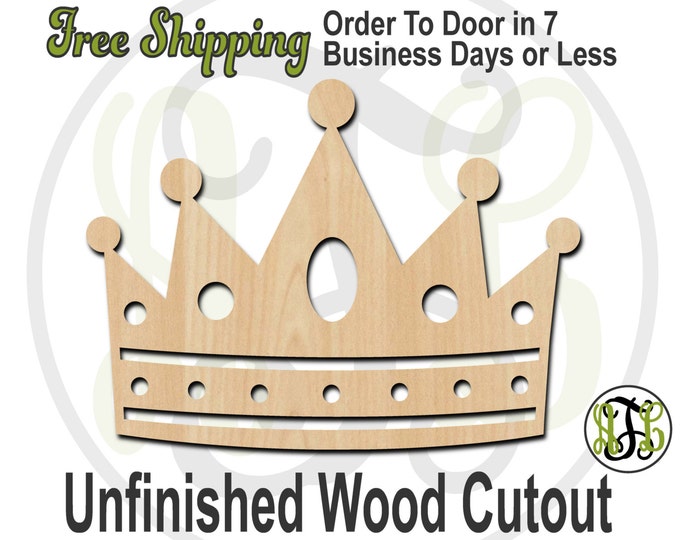 Crown 1 - 24401- Cutout, unfinished, wood cutout, wood craft, laser cut shape, wood cut out, Door Hanger, wooden, ready to paint