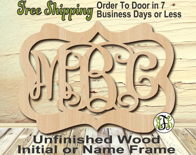 Unfinished Wood Chris Frame Monogram, Name, Word, Custom, laser cut wood, wooden cut out, Nursery, Personalized, DIY