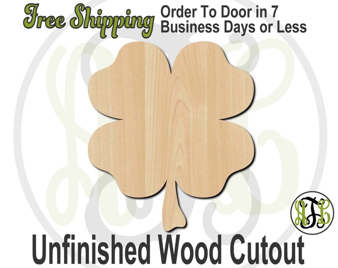4 Leaf Clover - 120001- Shamrock Cutout, unfinished, wood cutout, wood craft, laser cut shape, wood cut out, Door Hanger, wooden, wall art