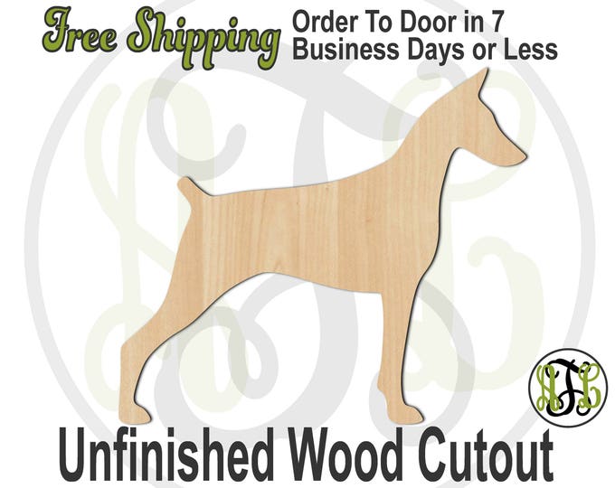 Doberman - 230079- Animal Cutout, unfinished, wood cutout, wood craft, laser cut shape, wood cut out, Door Hanger, Dog, wooden, blank