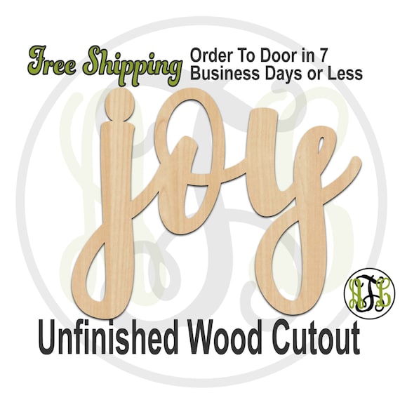 Word Joy - Laser Cut Out Unfinished Wood Craft Shape XMS47 Word Joy - Laser Cut Out Unfinished Wood Craft Shape XMS47