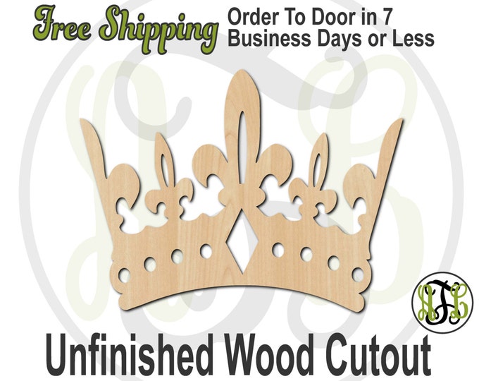 Crown 10- 24410- Cutout, unfinished, wood cutout, wood craft, laser cut shape, wood cut out, Door Hanger, wooden, ready to paint