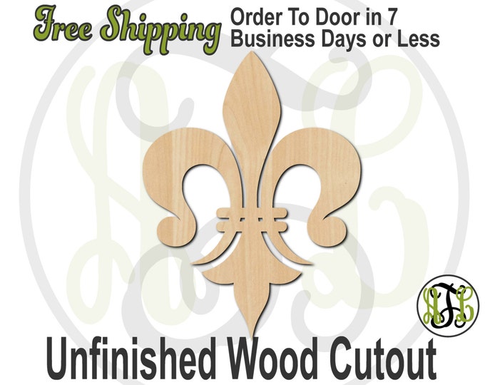 Fleur de Lis 11 - 300030- Cutout, unfinished, wood cutout, wood craft, laser cut shape, wood cut out, Door Hanger, wooden, ready to paint