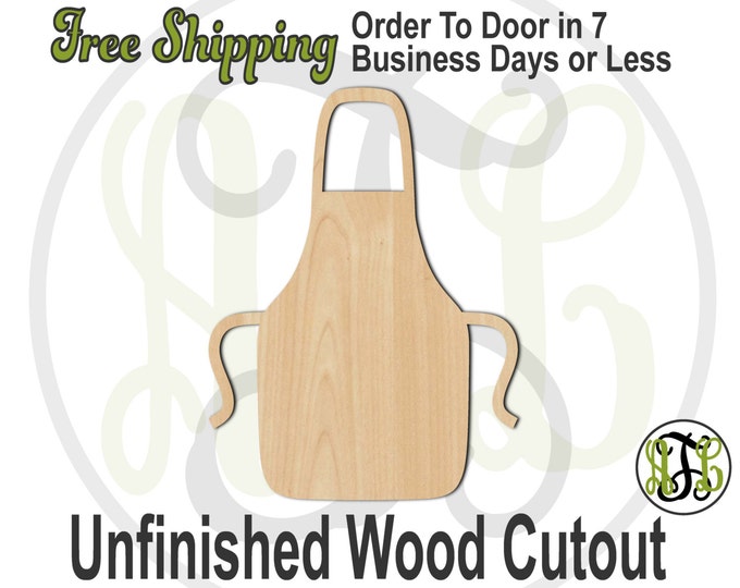Apron - 300074- Cooking Cutout, unfinished, wood cutout, wood craft, laser cut shape, wood cut out, Door Hanger, wooden, ready to paint
