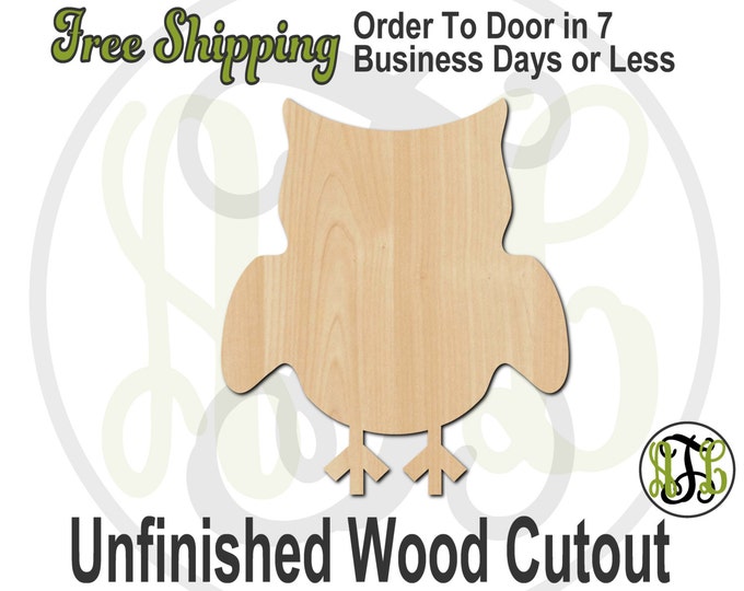 Owl 3 - 230009- Bird Cutout, unfinished, wood cutout, wood craft, laser cut shape, wood cut out, Door Hanger, wooden, blank