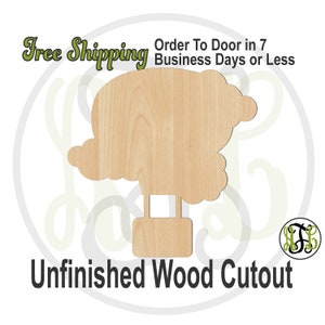 Hot Air Balloon with Clouds- 70029- School Cutout, unfinished, wood cutout, wood craft, laser cut wood, wood cut out, Door Hanger, Teacher