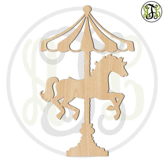 Toy Carousel Horse - Laser Cut Out Unfinished Wood Craft Shape TOY26 Toy Carousel Horse - Laser Cut Out Unfinished Wood Craft Shape TOY26