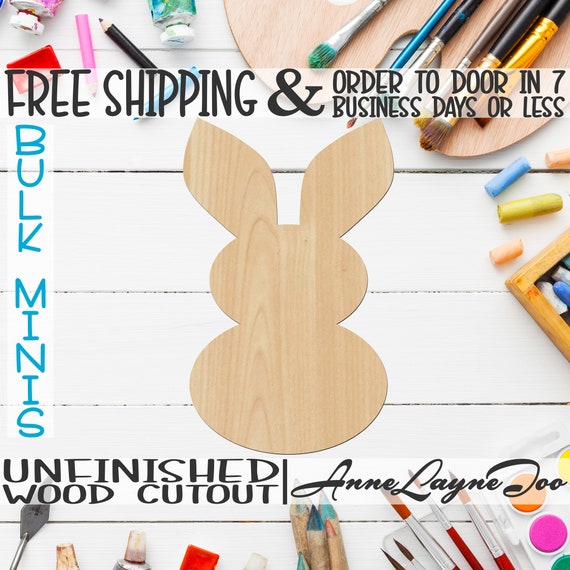 Bunny - Laser Cut Out Unfinished Wood Craft Shape BNY26 Bunny - Laser Cut Out Unfinished Wood Craft Shape BNY26