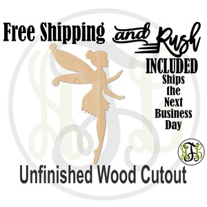 Fairy- 20013- Fantasy Cutout, unfinished, wood cutout,  laser wood cutout, Door Hanger, wall art, Party Decor - RUSH PRODUCTION