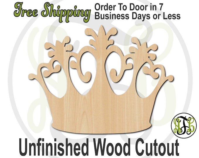 Crown 8 - 24408- Cutout, unfinished, wood cutout, wood craft, laser cut shape, wood cut out, Door Hanger, wooden, ready to paint