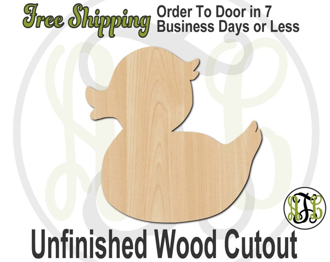 Duck - 230023- Rubber Ducky Cutout, unfinished, wood cutout, wood craft, laser cut shape, wood cut out, Door Hanger, wooden, wreath accent