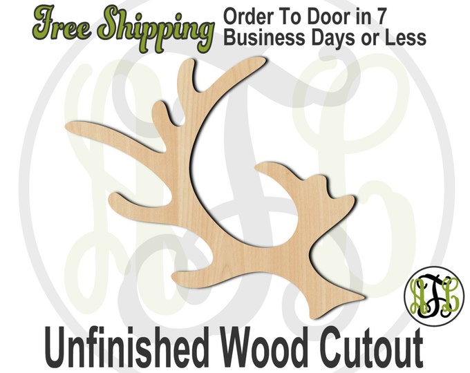 1 Reindeer Antler- 180041- Christmas Cutout, unfinished, wood cutout, wood craft, laser cut shape, wood cut out, Door Hanger, Holiday