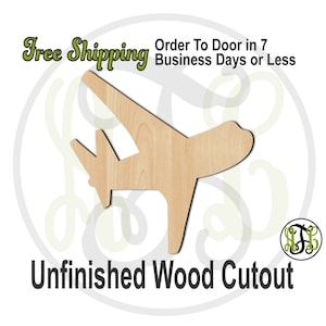 Airplane 3 - 10024- Cutout, unfinished, wood cutout, wood craft, laser cut shape, wood cut out, Door Hanger, wooden, ready to paint