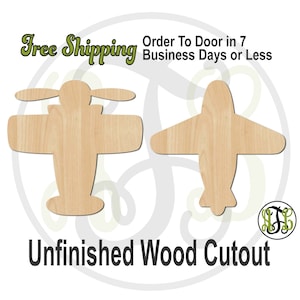 Vintage or Simple Airplane -10036-37- Aviator Cutout, unfinished, wood cutout, laser cut shape, wood cut out, Door Hanger, wooden plane
