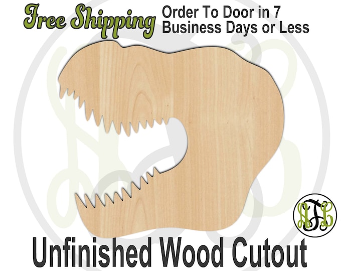 T-Rex Head- 230066- Animal Cutout, unfinished, wood cutout, wood craft, laser cut shape, wood cut out, Door Hanger, Dinosaur, wooden, blank