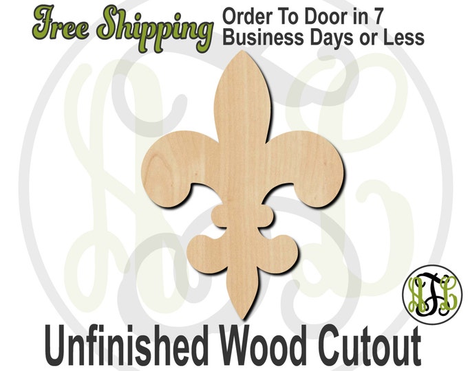 Fleur de Lis 20 - 300039- Cutout, unfinished, wood cutout, wood craft, laser cut shape, wood cut out, Door Hanger, wooden, ready to paint