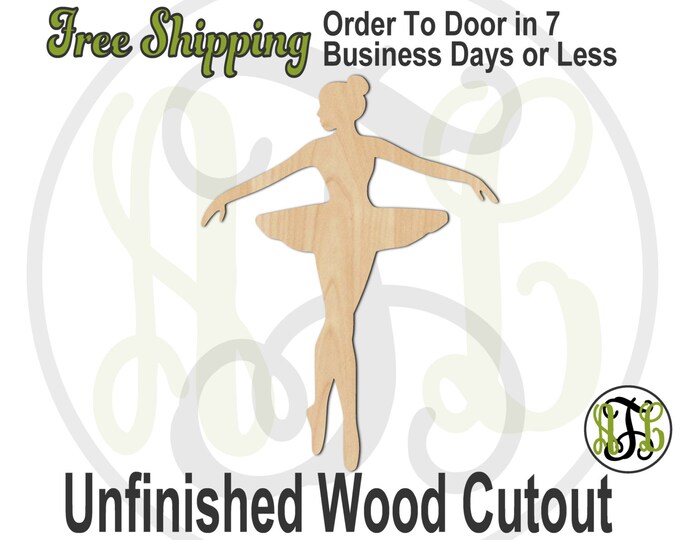 Ballerina 3 - 60028- Cutout, unfinished, wood cutout, wood craft, laser cut shape, wood cut out, Door Hanger, wooden, wall art