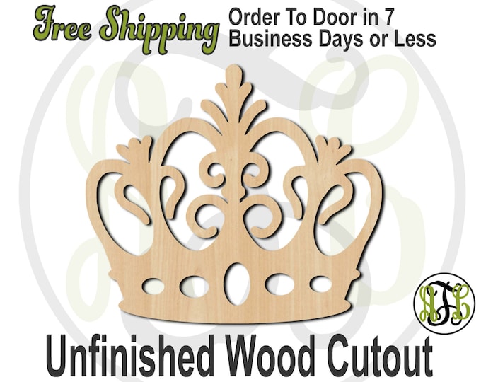 Crown 14 - 24414- Cutout, unfinished, wood cutout, wood craft, laser cut shape, wood cut out, Door Hanger, wooden, ready to paint