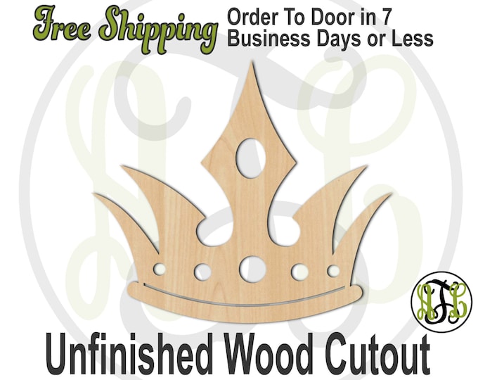 Crown 5 - 24405- Cutout, unfinished, wood cutout, wood craft, laser cut shape, wood cut out, Door Hanger, wooden, ready to paint