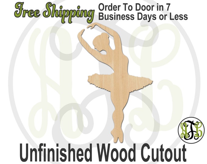 Ballerina 2- 60023- Cutout, unfinished, wood cutout, wood craft, laser cut shape, wood cut out, Door Hanger, wooden, wall art