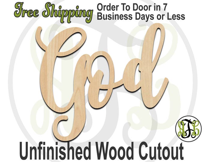 God - 320259FrFt- Religious Cutout, unfinished, wood cutout, wood craft, laser cut wood, wood cut out, Door Hanger, wooden, wreath accent