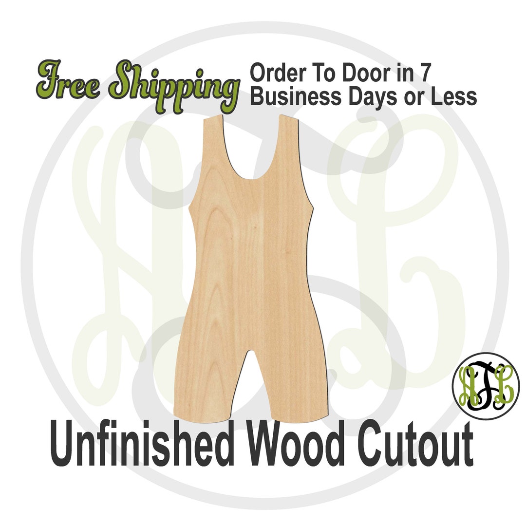 Wrestling Singlet 60230 Sports Cutout, Unfinished, Wood Cutout, Wood