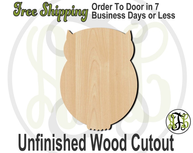 Owl 2 - 230007- Bird Cutout, unfinished, wood cutout, wood craft, laser cut shape, wood cut out, Door Hanger, wooden, blank