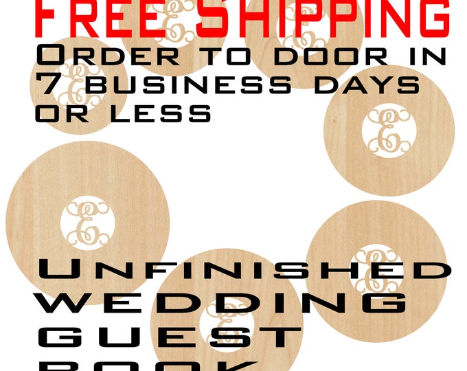 Unfinished Wood Circle Wedding Guest Book, Door Hanger, Wedding, laser cut shape, Guest Book Alternative, wooden sign, party, birthday