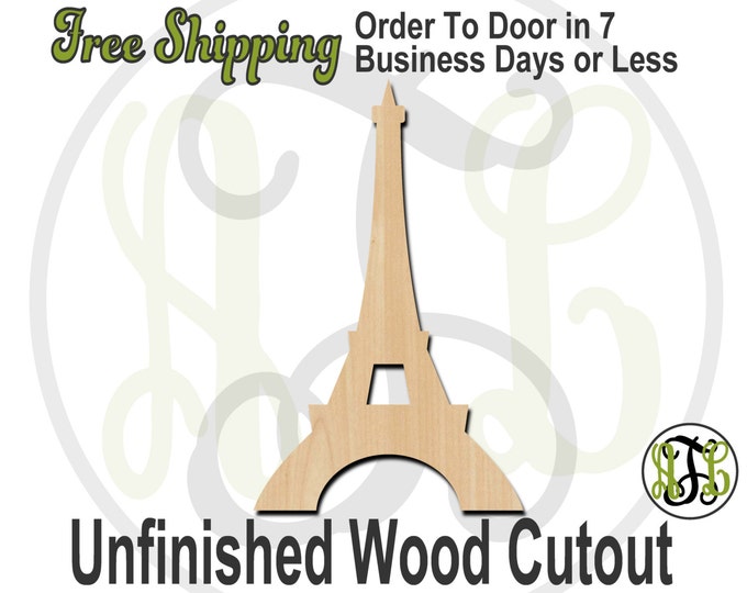 Eiffel Tower - 300105- Fun Vacation Cutout, unfinished, wood cutout, wood craft, laser cut shape, wood cut out, Door Hanger, Summer, wooden